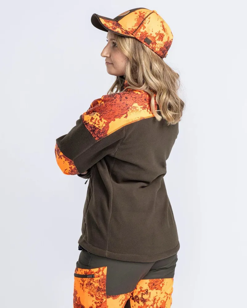 Småland Hunters Camou Fleecejacka Dam Pinewood - H.Brown/Strata Blaze