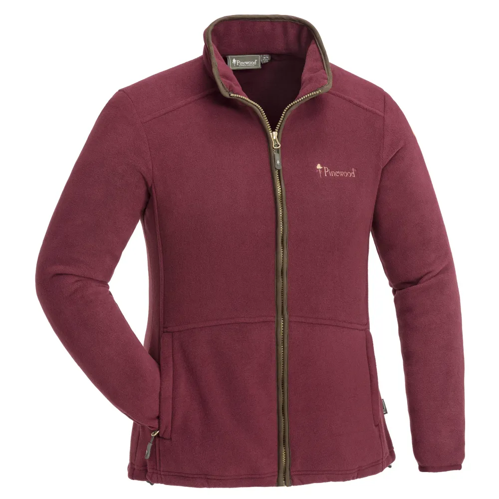 Nydala Fleece Jacket Dam Pinewood - Burgundy/Suede Brown