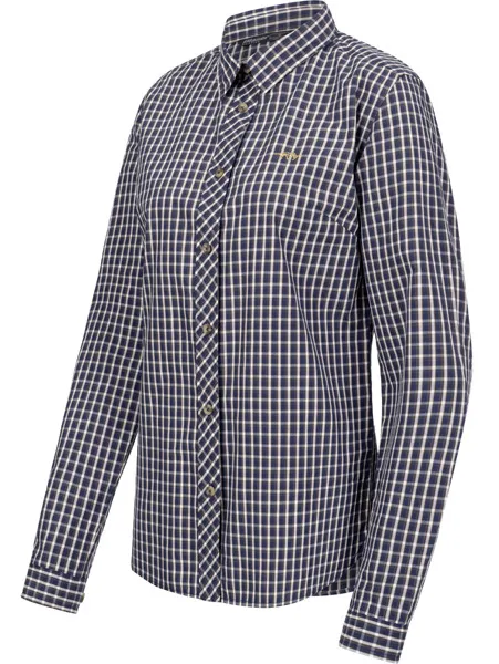 Juanita Blouse Dam Blaser - Darkblue/White Checked