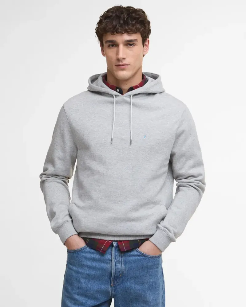 Beckhill Mens Over The Head Hoodie Barbour - Grey Marl