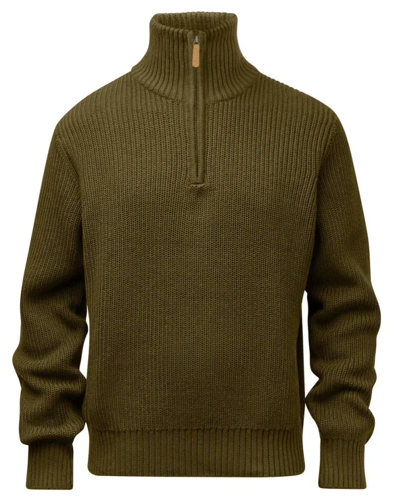 Pinewood Philip Stickad Tröja - Olive Green *