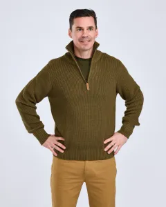Pinewood Philip Stickad Tröja - Olive Green 