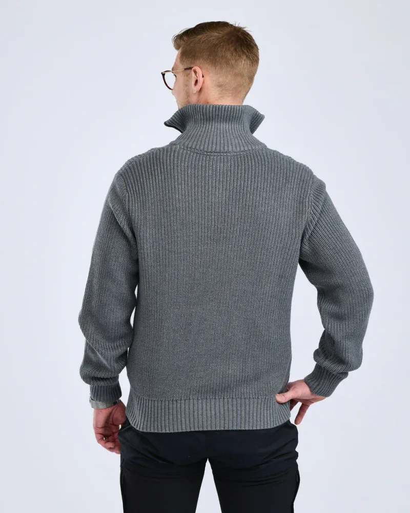 Pinewood Philip Stickad Tröja - D.Grey Mel *