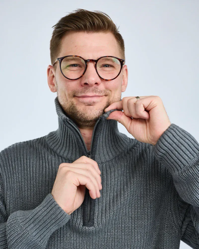 Pinewood Philip Stickad Tröja - D.Grey Mel *