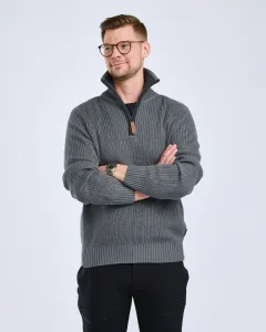 Pinewood Philip Stickad Tröja - D.Grey Mel 