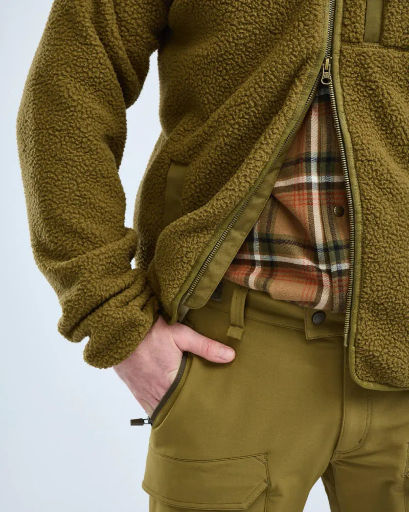Pinewood Forest Pile Fleecejacka Herr - Olive Green *