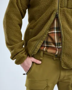 Pinewood Forest Pile Fleecejacka Herr - Olive Green 