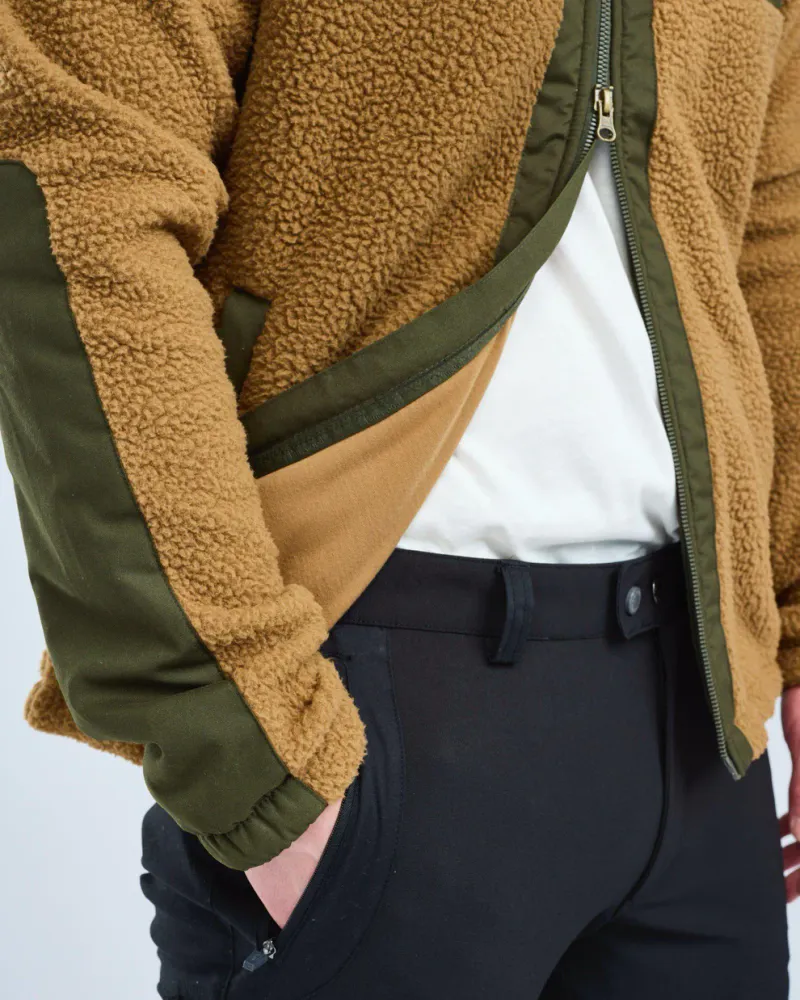 Pinewood Pile Fleecejacka Herr - D.Sand/Mossgreen *