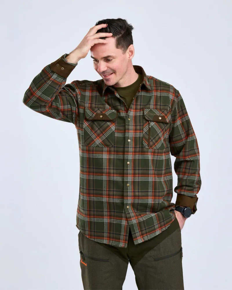 Pinewood Prestwick Exclusive Skjorta - Green/Burned Orange *