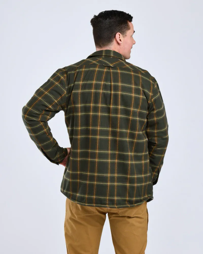 Pinewood Pile Overshirt - D.Green/Bronze *