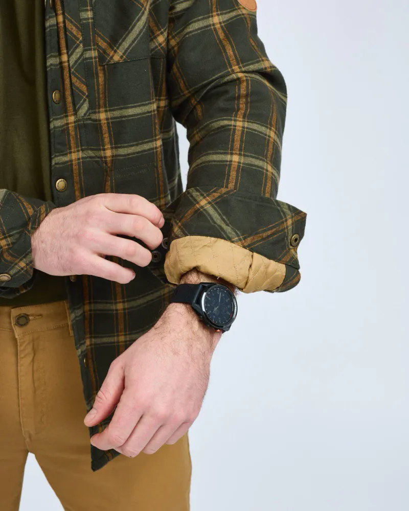Pinewood Pile Overshirt - D.Green/Bronze *