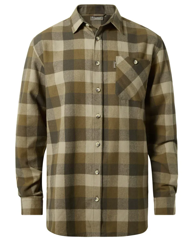 Pinewood Wildmark Flanellskjorta - Olive/Suede Brown *