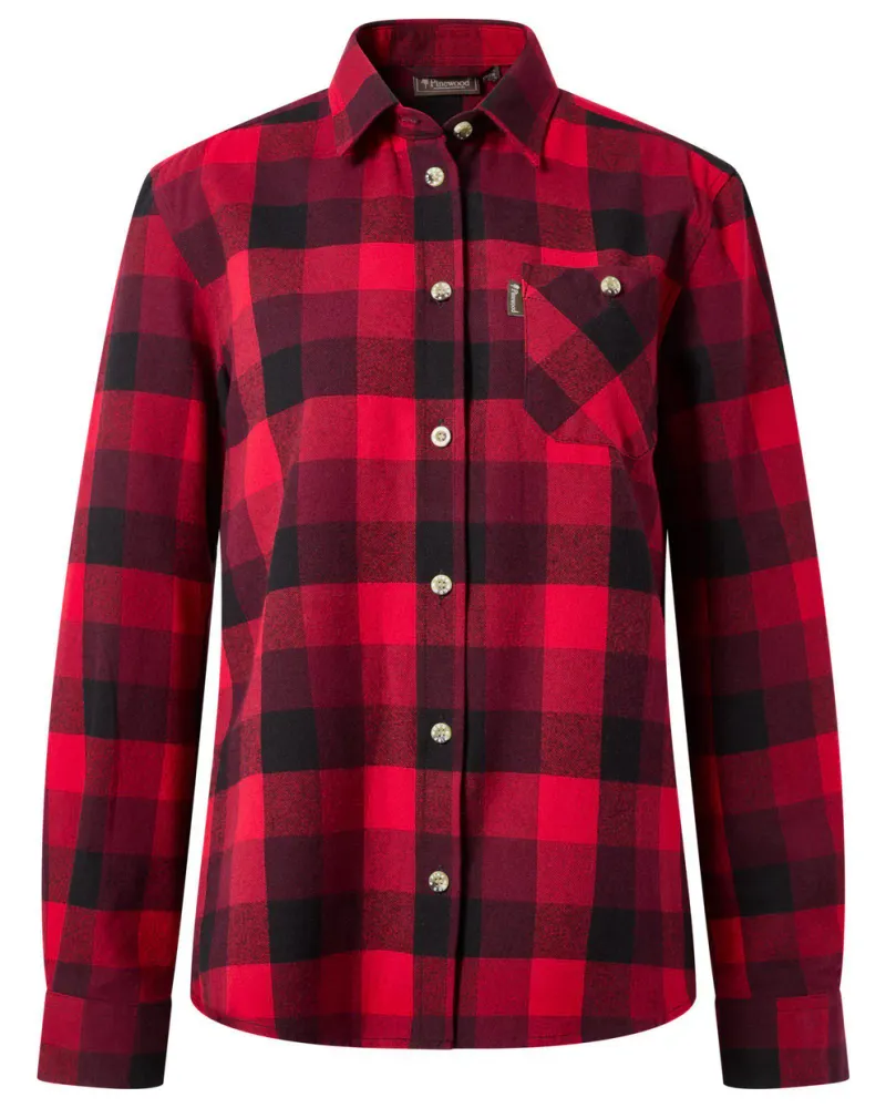 Pinewood Wildmark Flanellskjorta Dam - Red/Black *