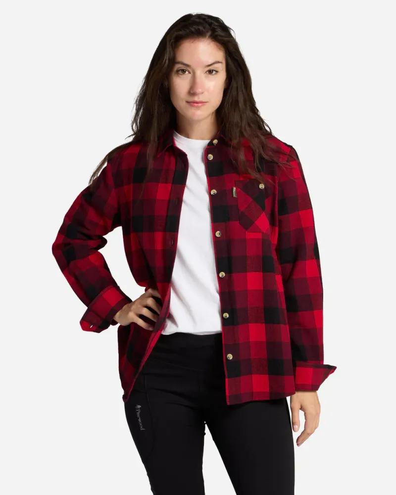 Pinewood Wildmark Flanellskjorta Dam - Red/Black *