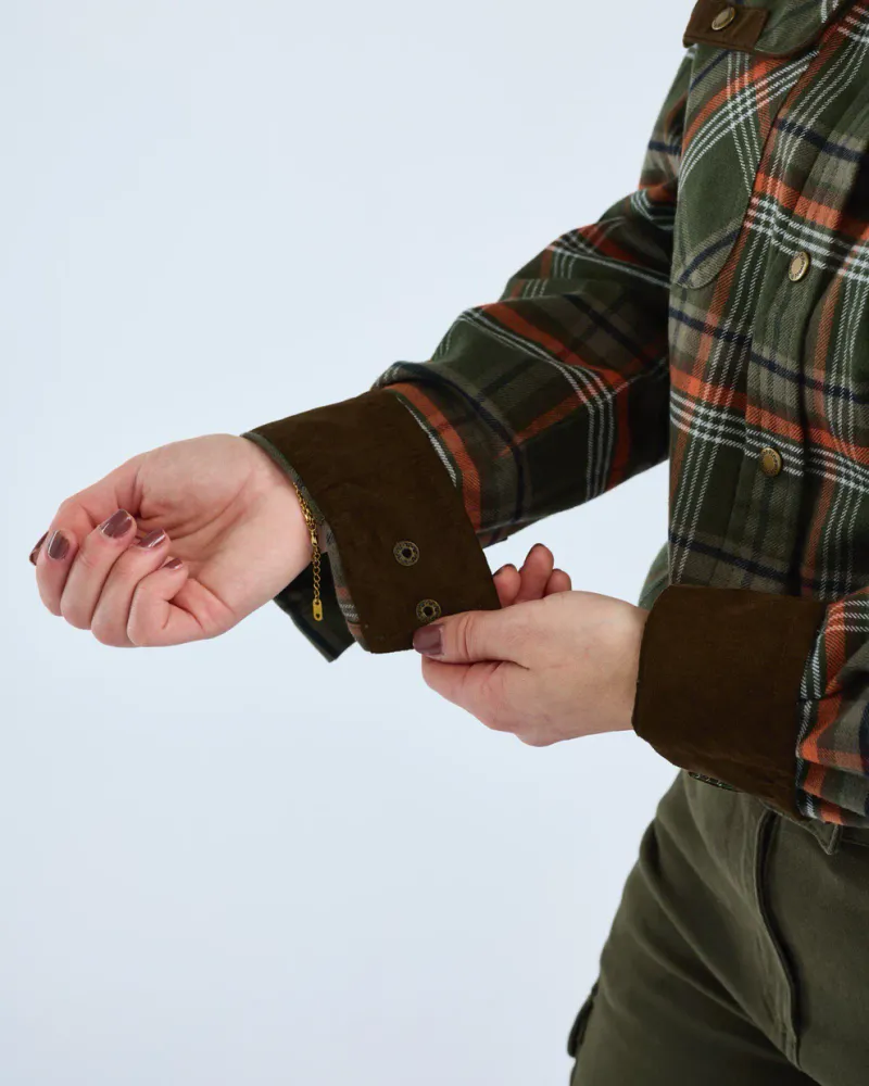 Pinewood Prestwick Exclusive Skjorta Dam - Green/Burned Orange *