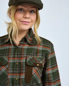 Pinewood Prestwick Exclusive Skjorta Dam - Green/Burned Orange 