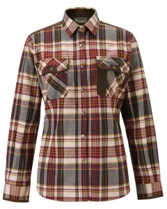 Pinewood Prestwick Exclusive Skjorta Dam - Bordeaux/Beige 