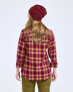 Härjedalen Shirt Dam Pinewood - Burgundy/OliveGreen 