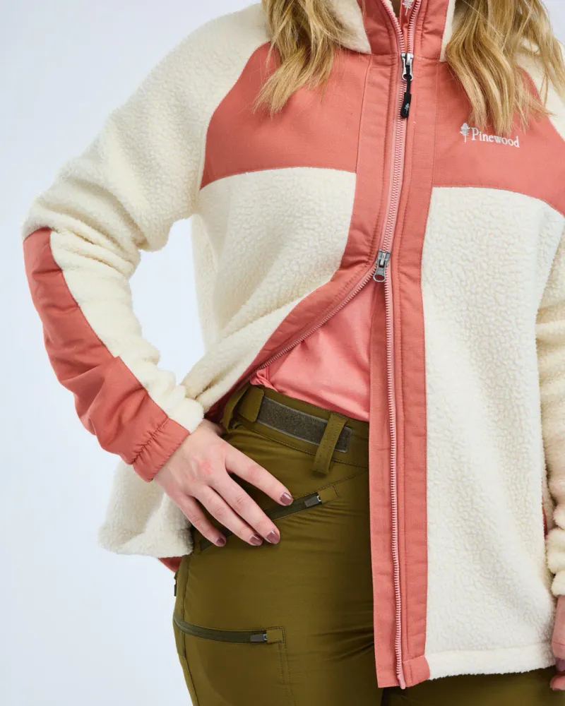 Pinewood Pile Fleecejacka Dam - CremeWhite/BrickPink *