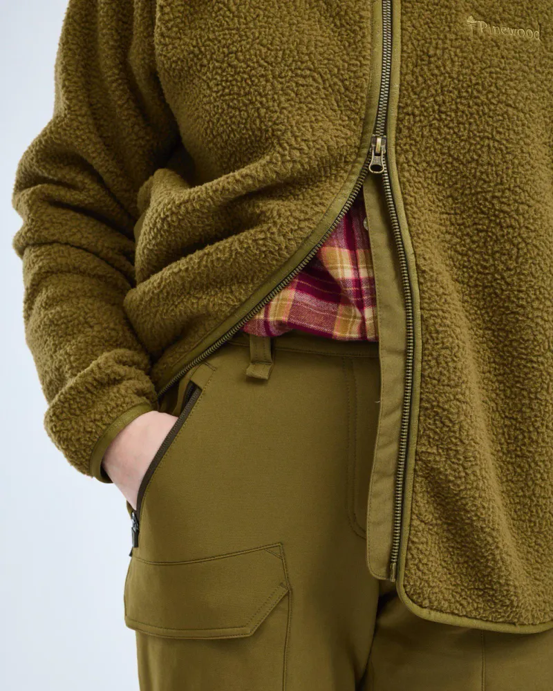 Pinewood Forest Pile Fleecejacka Dam - Olive Green *