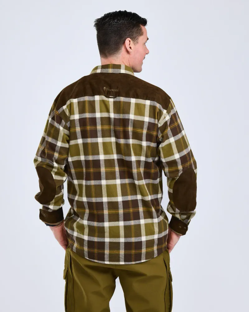 Pinewood Douglas Skjorta - OliveGreen/Cr.White *