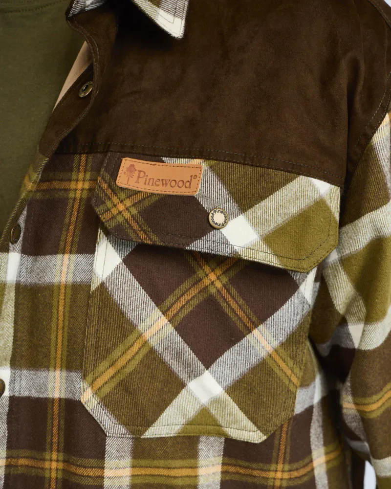 Pinewood Douglas Skjorta - OliveGreen/Cr.White *