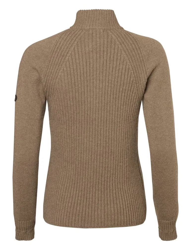 Stella Half Zip Wool Pullover Dam Chevalier - Saddle Brown *