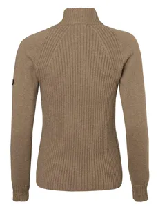 Stella Half Zip Wool Pullover Dam Chevalier - Saddle Brown 