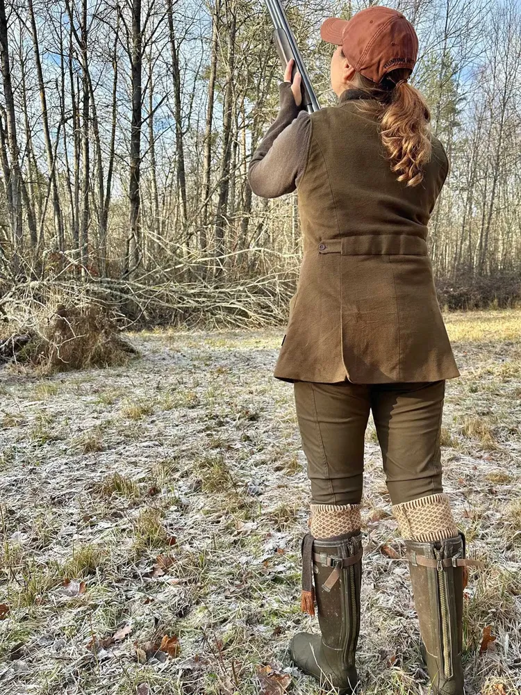 Elemore Moleskin Shooting Vest Chevalier - Forest Green *