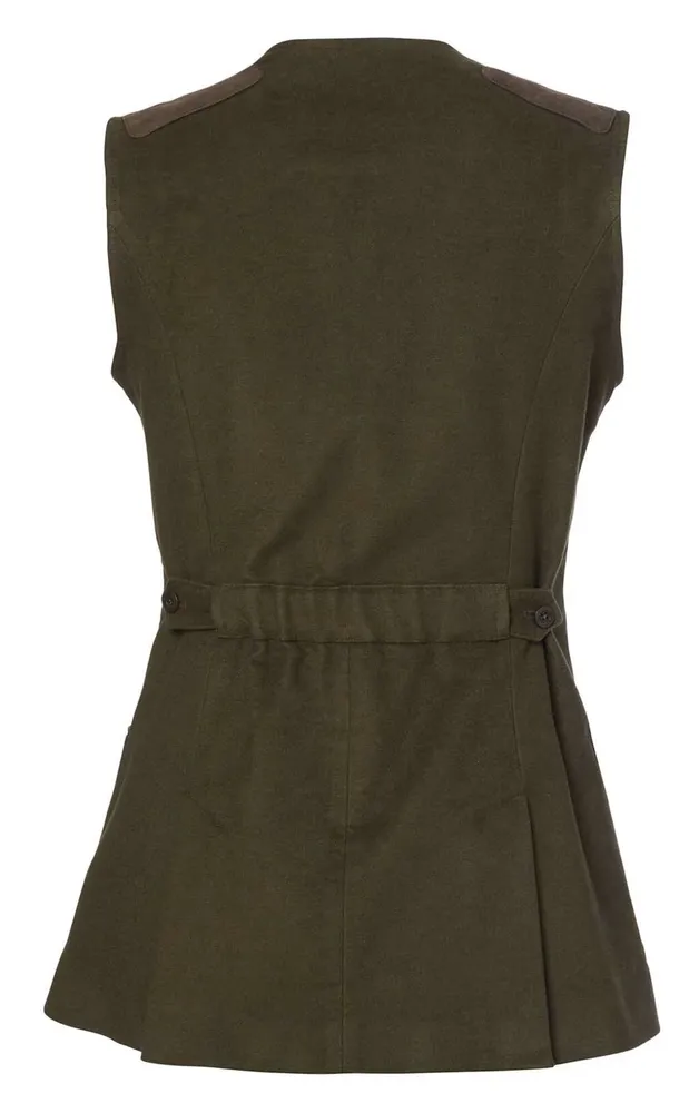 Elemore Moleskin Shooting Vest Chevalier - Forest Green *