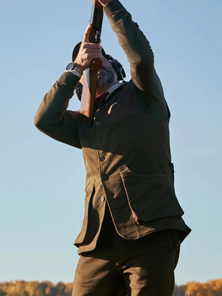 Preston Moleskin Shooting Vest Chevalier - Forest Green *