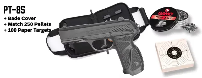 Gamo PT 85 4,5 mm. Ink. Fodral, 250 Match Pellets och 100 st tavlor