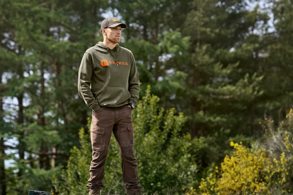 Härkila Identity Hoodie - Grape Leaf/Mandarin Orange *