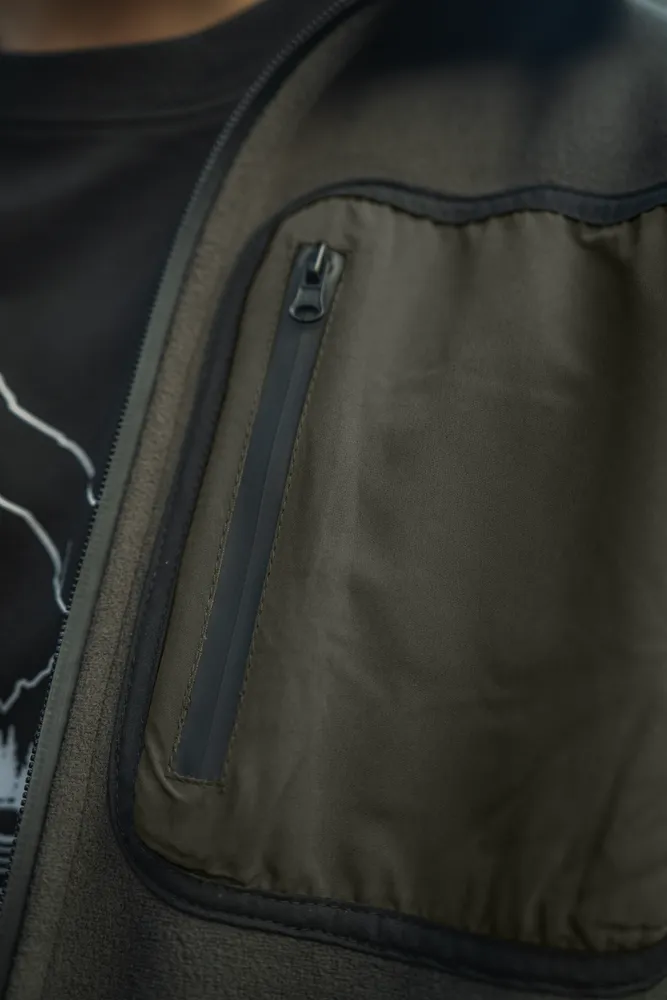 Rogue Solid Vändbar Fleecejacka Seeland - Grizzly Brown/Demitasse Brown *