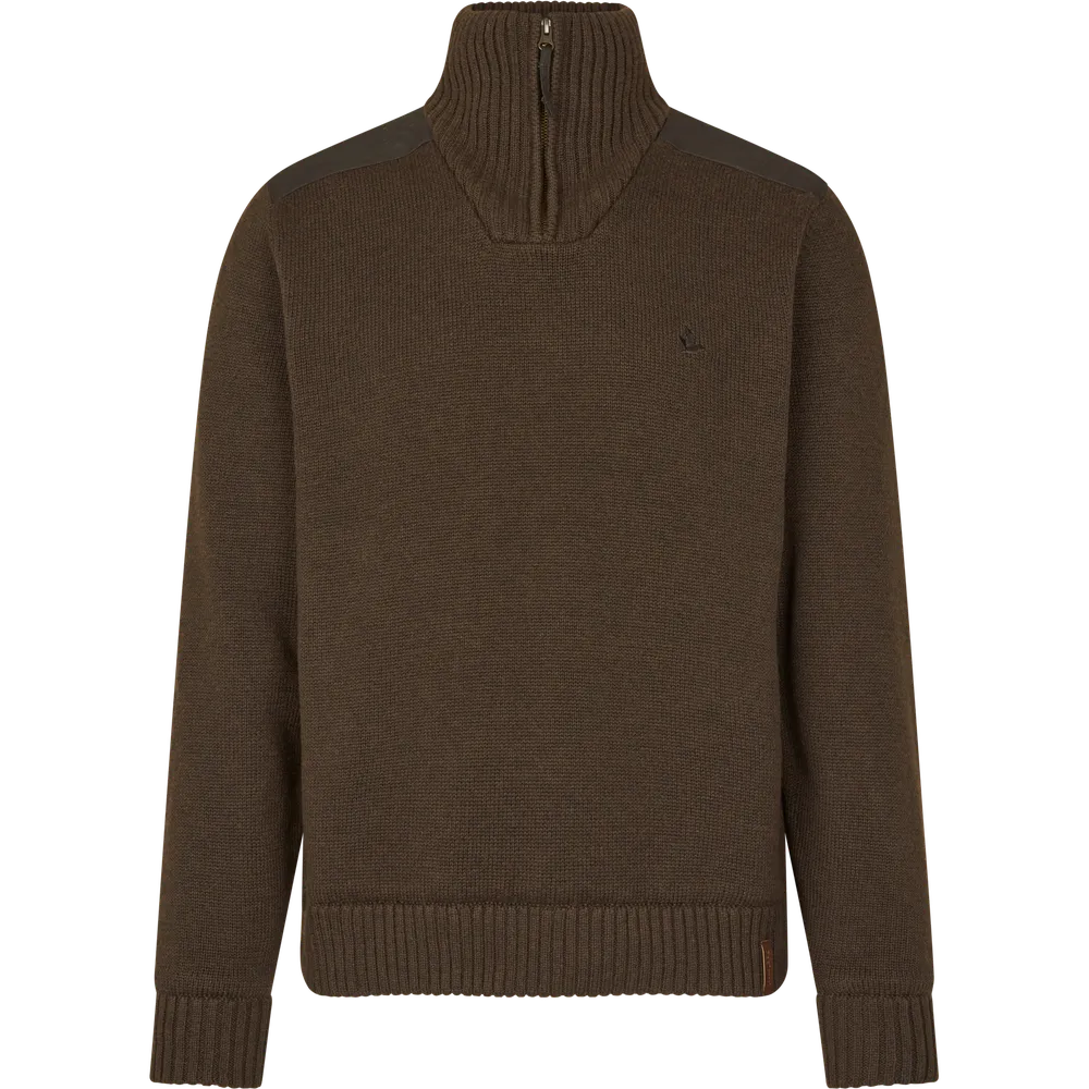 Haze Windbreaker Stickad Tröja Seeland - Dark Brown *