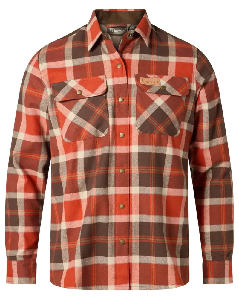 Pinewood Douglas Skjorta Dam - Orange Clay/D.Brown *