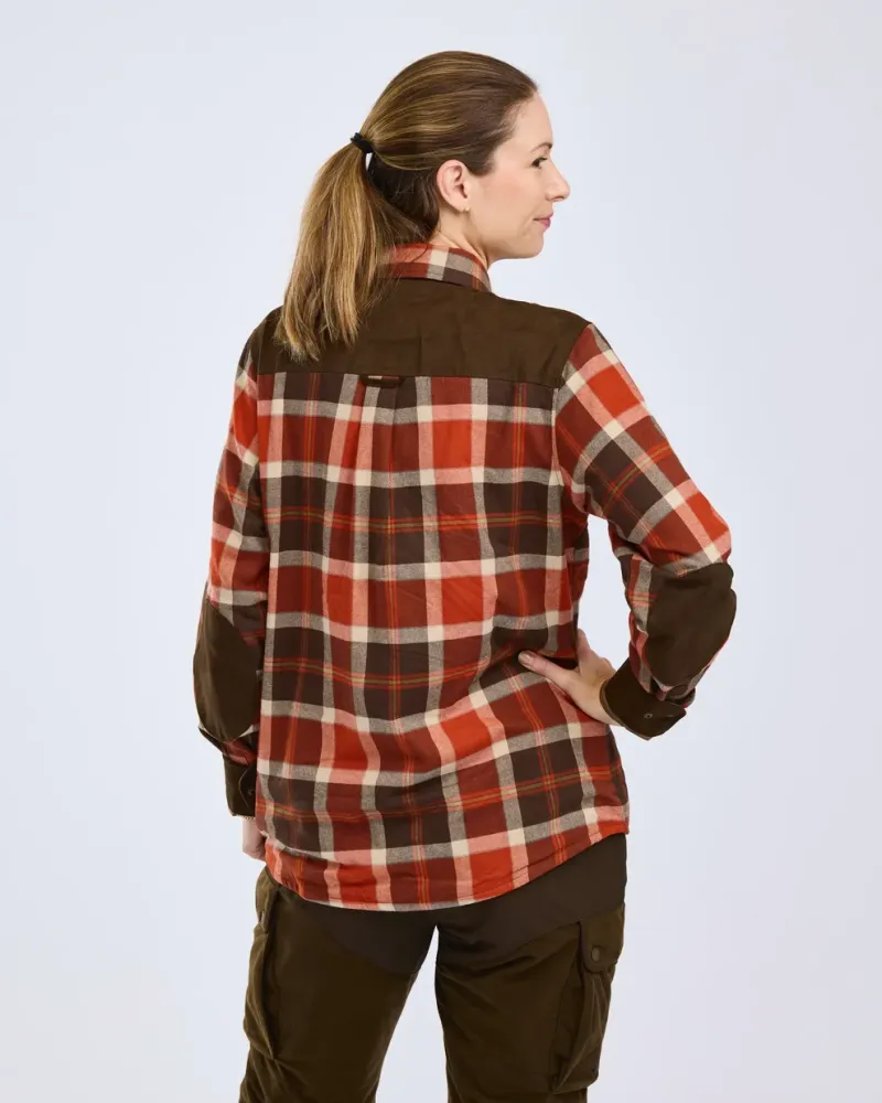 Pinewood Douglas Skjorta Dam - Orange Clay/D.Brown *