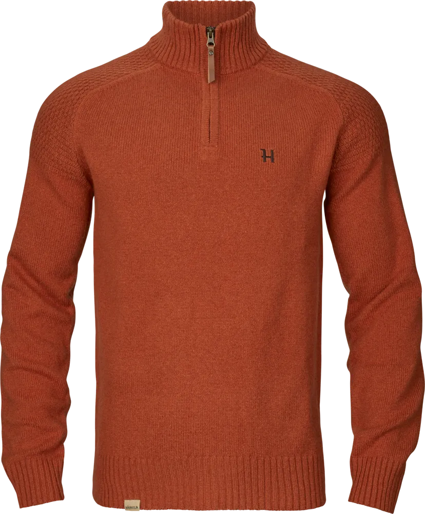 Vincent Merino Ulltröja Half Zip Härkila - Bombay Brown *