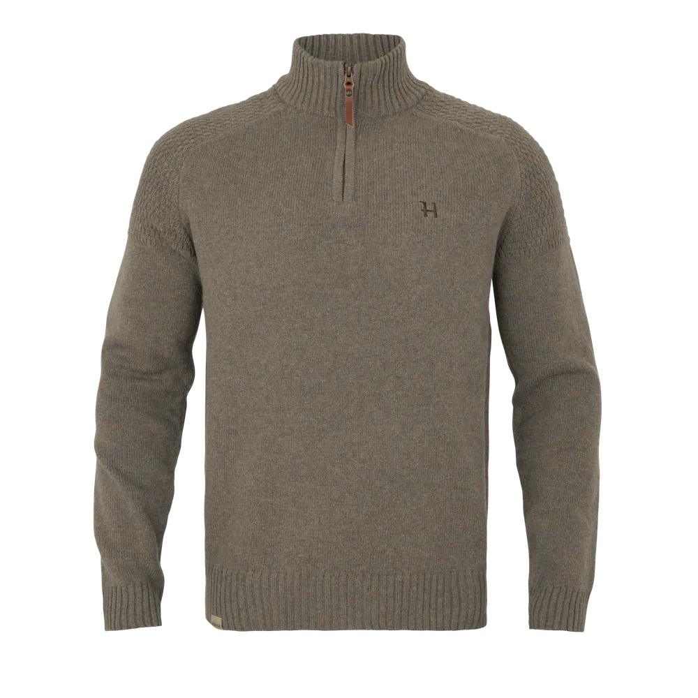 Vincent Merino Ulltröja Half Zip Härkila - Dark Sand *