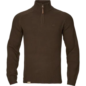 Vincent Merino Ulltröja Half Zip Härkila - Demitasse Brown *