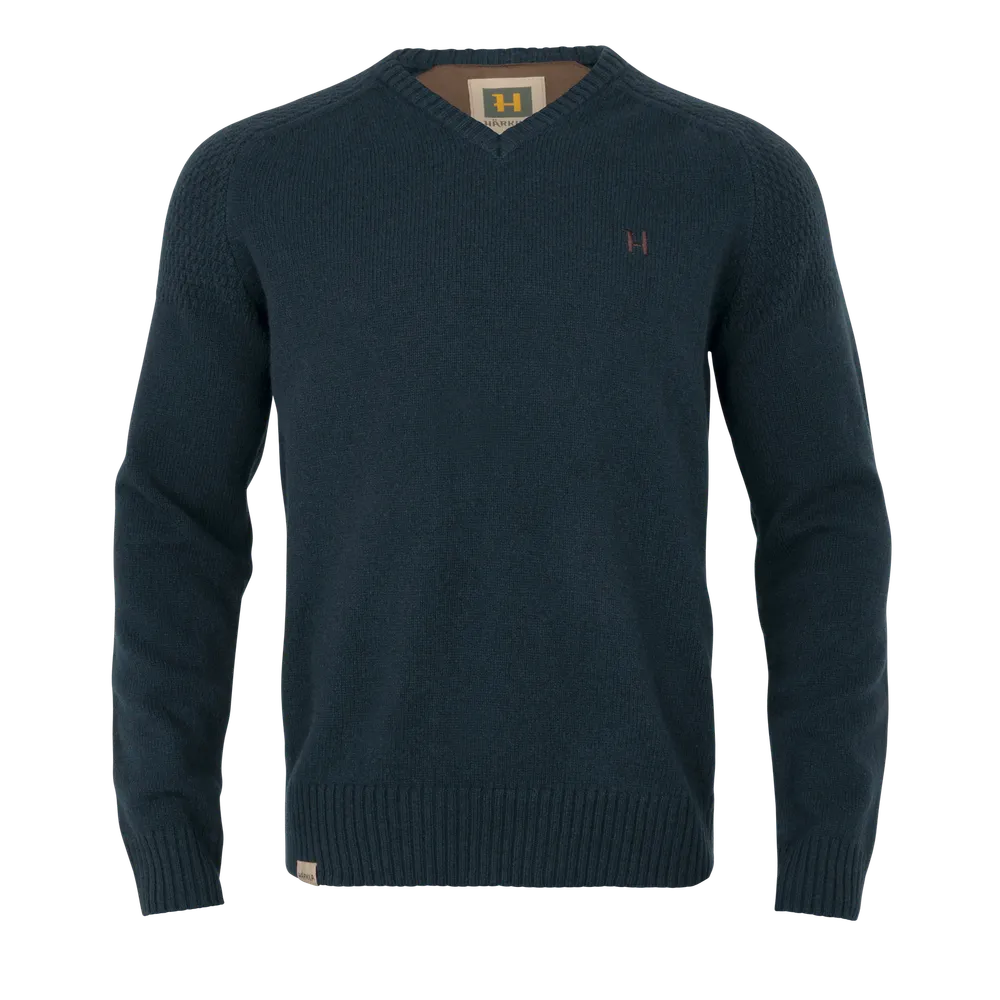 Vincent Merino V-Neck Tröja Härkila - Dark Navy *