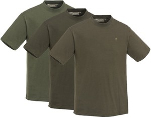 T-Shirt 3-Pack Pinewood - Grön/Jaktbrun/Khaki 