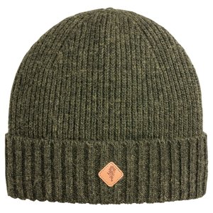 Wool Knitted Mössa Pinewood - Mossgrön Melerad 