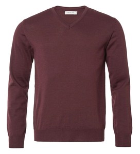 Aston V-Neck Merino Pullover Chevalier - Wine Red 