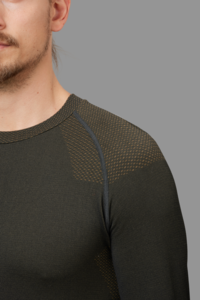 Härkila Base active L/S rund hals - Dark Willow Green 