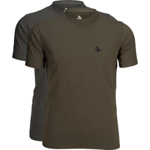 Outdoor 2-pack t-shirt Seeland - Raven/Pine green 
