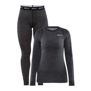 Core Wool Merino Set Women Craft - Black Melange