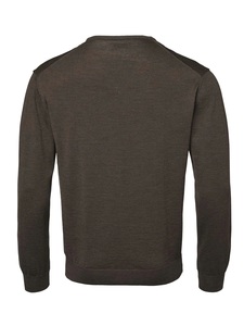 Aston V-Neck Merino Pullover Chevalier - Leather Brown 