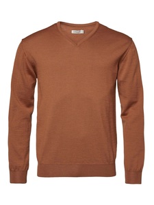 Aston V-Neck Merino Pullover Chevalier - Amber 