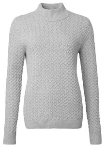 Minley Mockneck Wool Pullover Dam - Light Grey Melange 